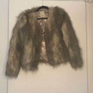 Cropped Faux Fur Jacket